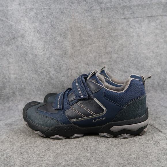 Geox Shoes Big Kids 6 Buller Sneakers Leather Double Strap Casual Athletic Blue - Picture 4 of 14